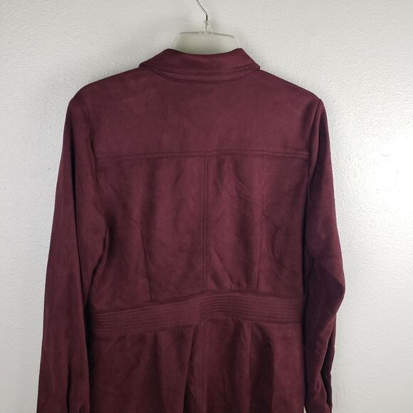 Women's A Loves A Purple Faux Suede Jacket Soft Button Up Size X-Large/XL - Picture 14 of 14